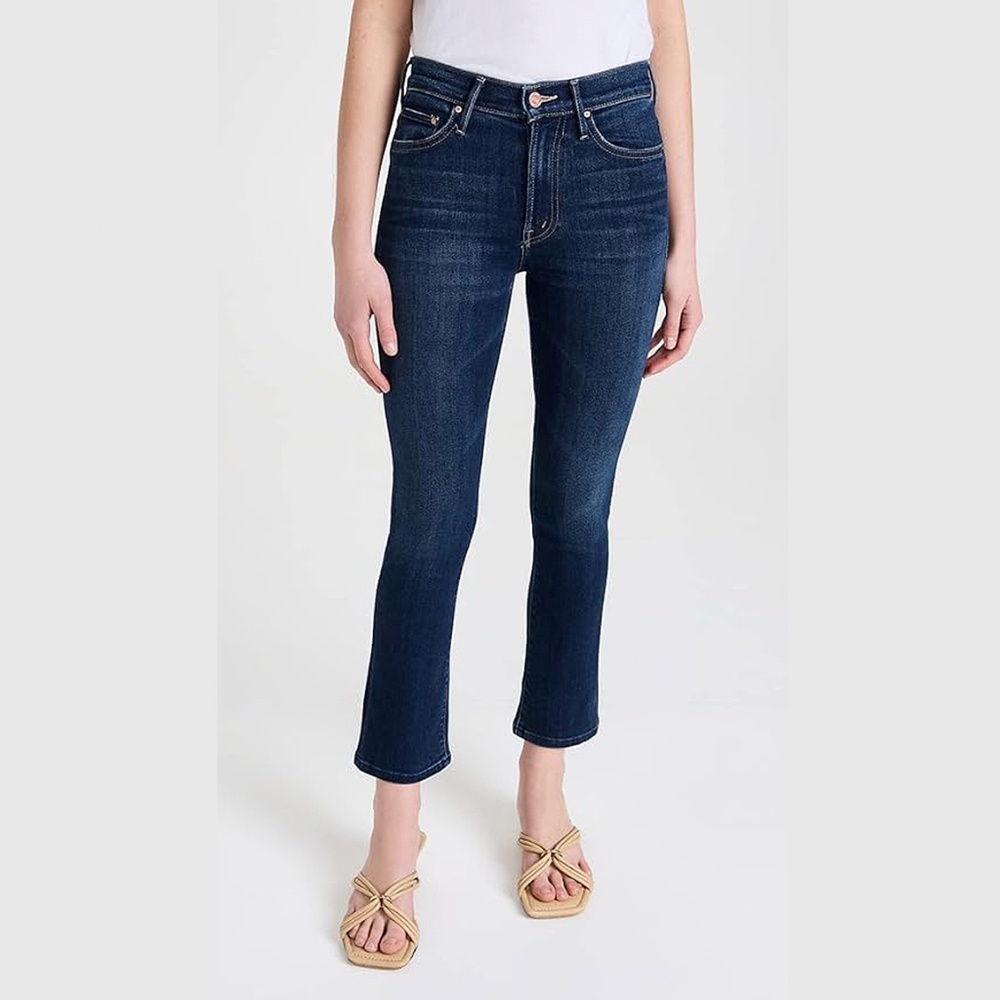 Mother Denim Insider Ankle Mid-Rise Jeans, Sweet Lime, 26